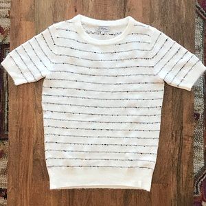 Multicolor short sleeve sweater